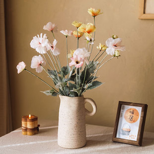 仿真花格桑花绢花非洲菊客厅高端插花假花餐桌装饰花束花艺摆件
