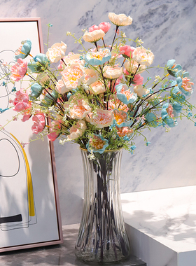 轻奢高端仿真花杜鹃花摆设假花客厅餐桌花束装饰插花家居花艺摆件
