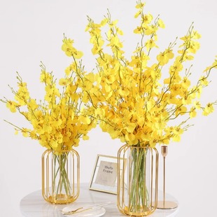 仿真花跳舞兰迎春花客厅假花高档装饰花餐厅花摆设餐桌插花艺摆件