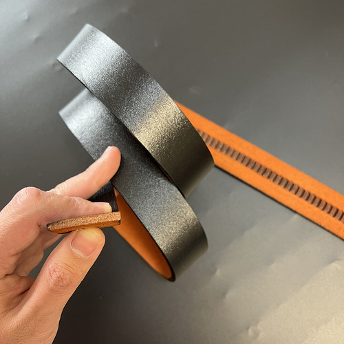 自动卡槽整张头层长真牛皮裤腰带