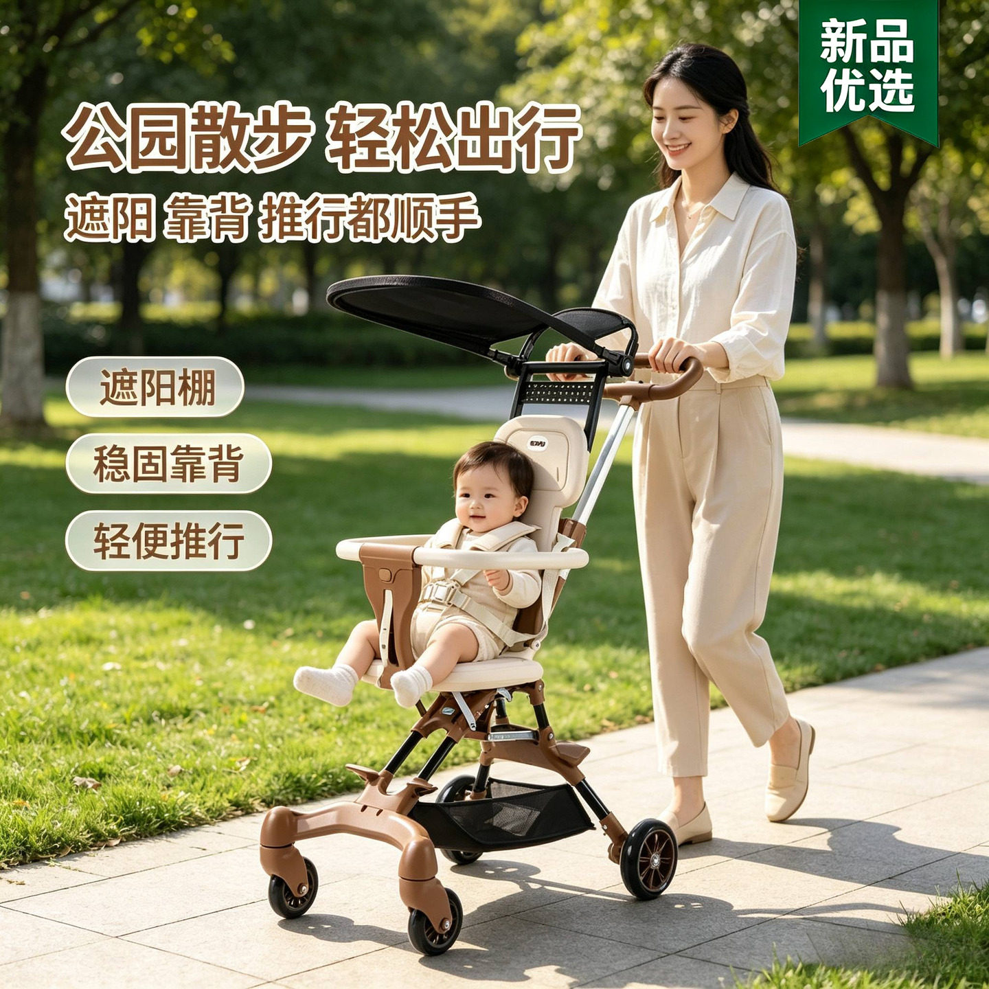 遛娃神器可折叠一键收儿童带娃宝宝溜娃手推车小型婴儿车轻便小型