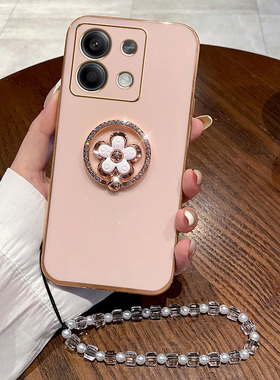 适用于红米Note13pro手机壳Redmi小米note13por+新款Note13十全包noto手链硅胶套防摔外壳not花朵支架mote女