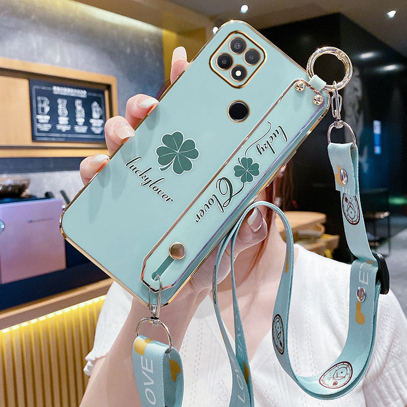 OPPOA35手机壳四叶草腕带