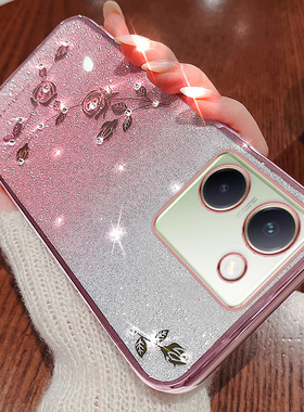 适用vivoY100手机壳vivo新款Y100i硅胶保护套vovoy高级感渐变y100i长续航版voy防摔V2313A闪粉viv0女丫1005G