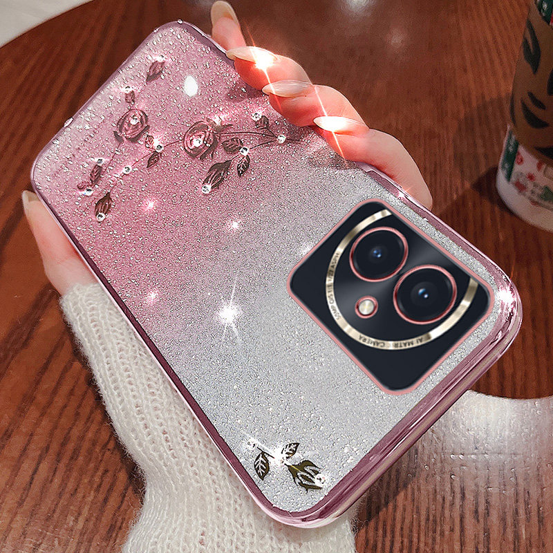 适用华为荣耀100手机壳honor100pro保护硅胶套MAA一AN00渐变闪粉玫瑰花全包防摔5G软外壳100por女新款高级感,3C数码配件,手机保护套/壳,淘宝优惠券,粉丝福利购,淘宝优惠卷