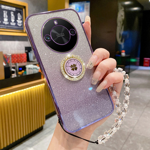 适用华为荣耀X50gt手机壳honor新款X50GT保护5G硅胶套带支架手链ALP一AN00全包防摔软壳x5ogt高级感ALPAN女薄