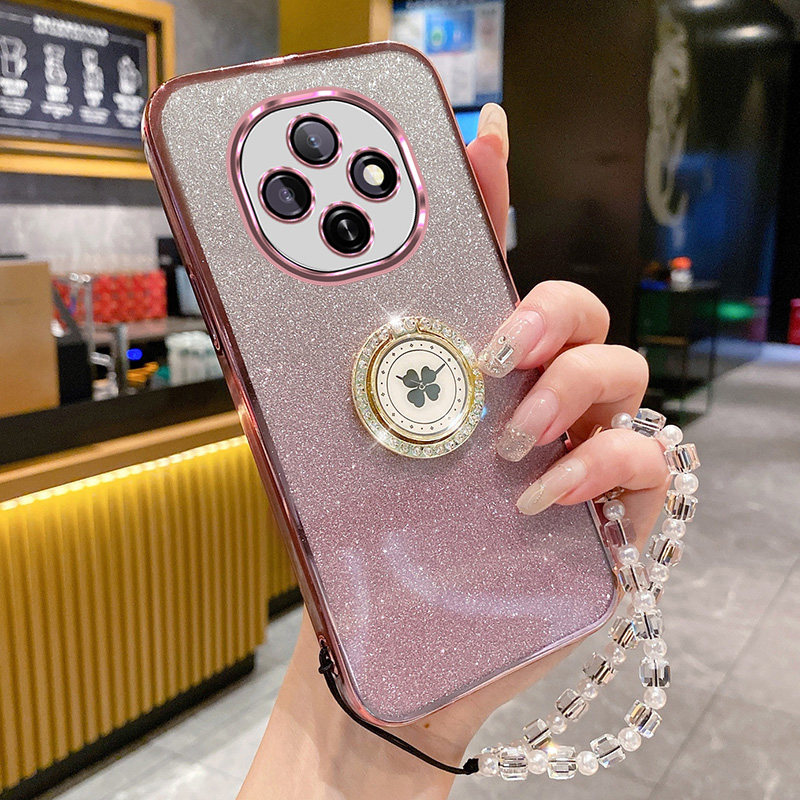 适用oppoA6pro手机壳oppo透明A6po保护硅胶套5G全包防摔PLN110闪粉软外壳opa新款opopa女带支架手链时尚ins风