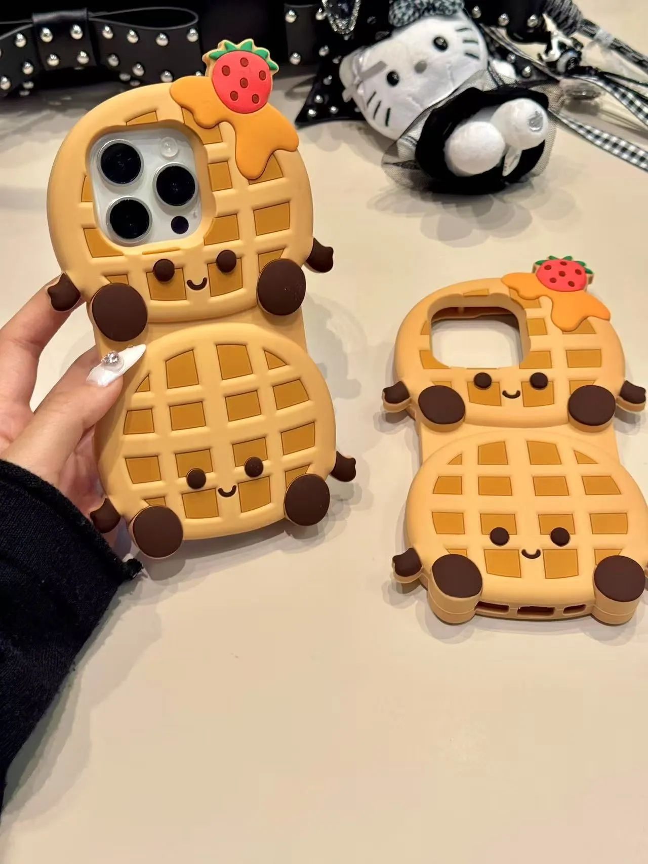 可爱Jellycat草莓华夫饼适用iphone16promax苹果15手机壳硅胶软壳