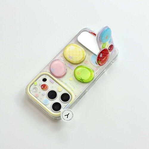 【精选优品】ins风多巴胺彩色立体番茄镜面IMD双层手机壳适用于iPhone17promax
