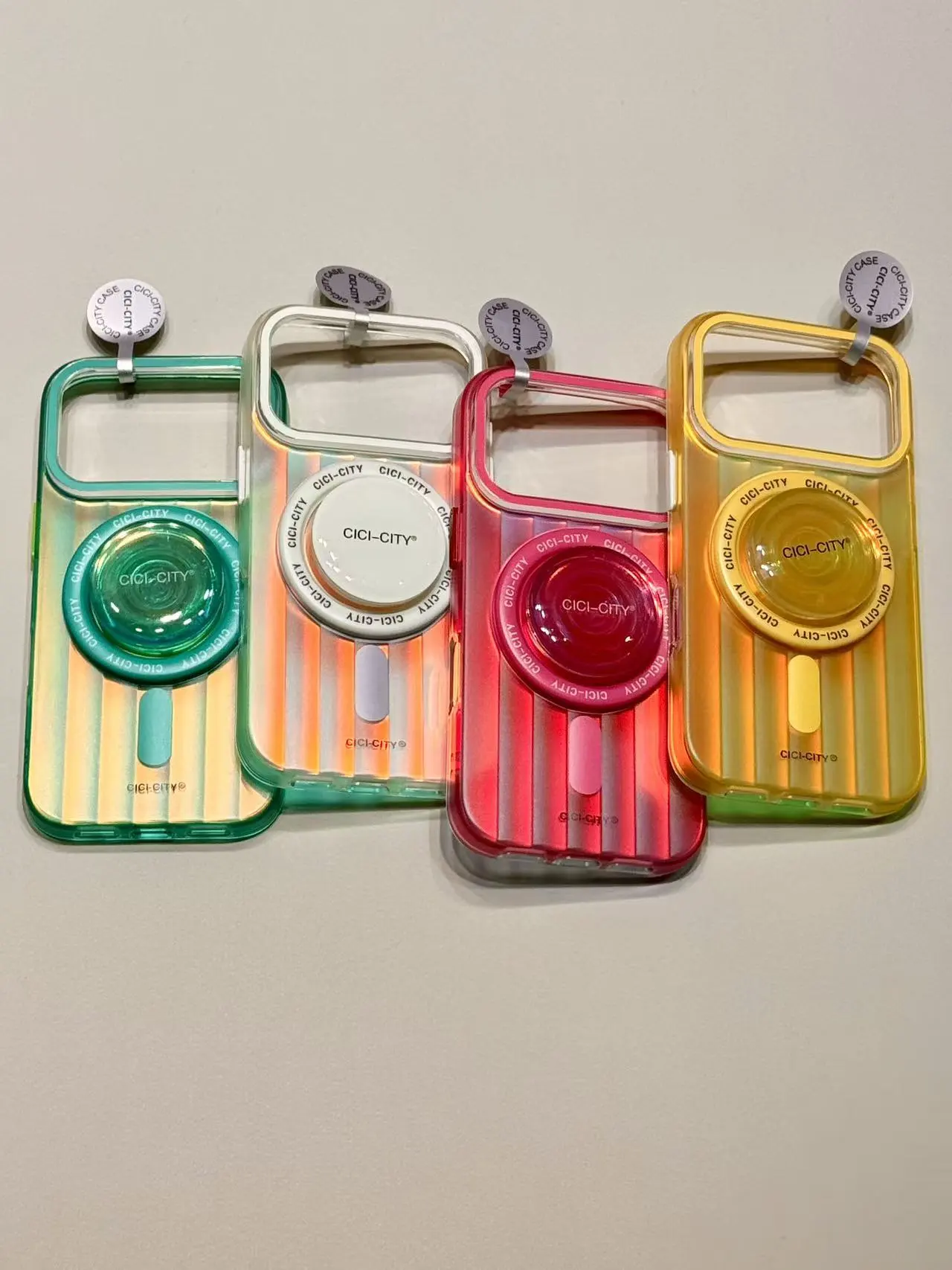 17ProMax · 高级感极光镭射竖条纹磁吸支架适用苹果17promax手机壳15iphone16