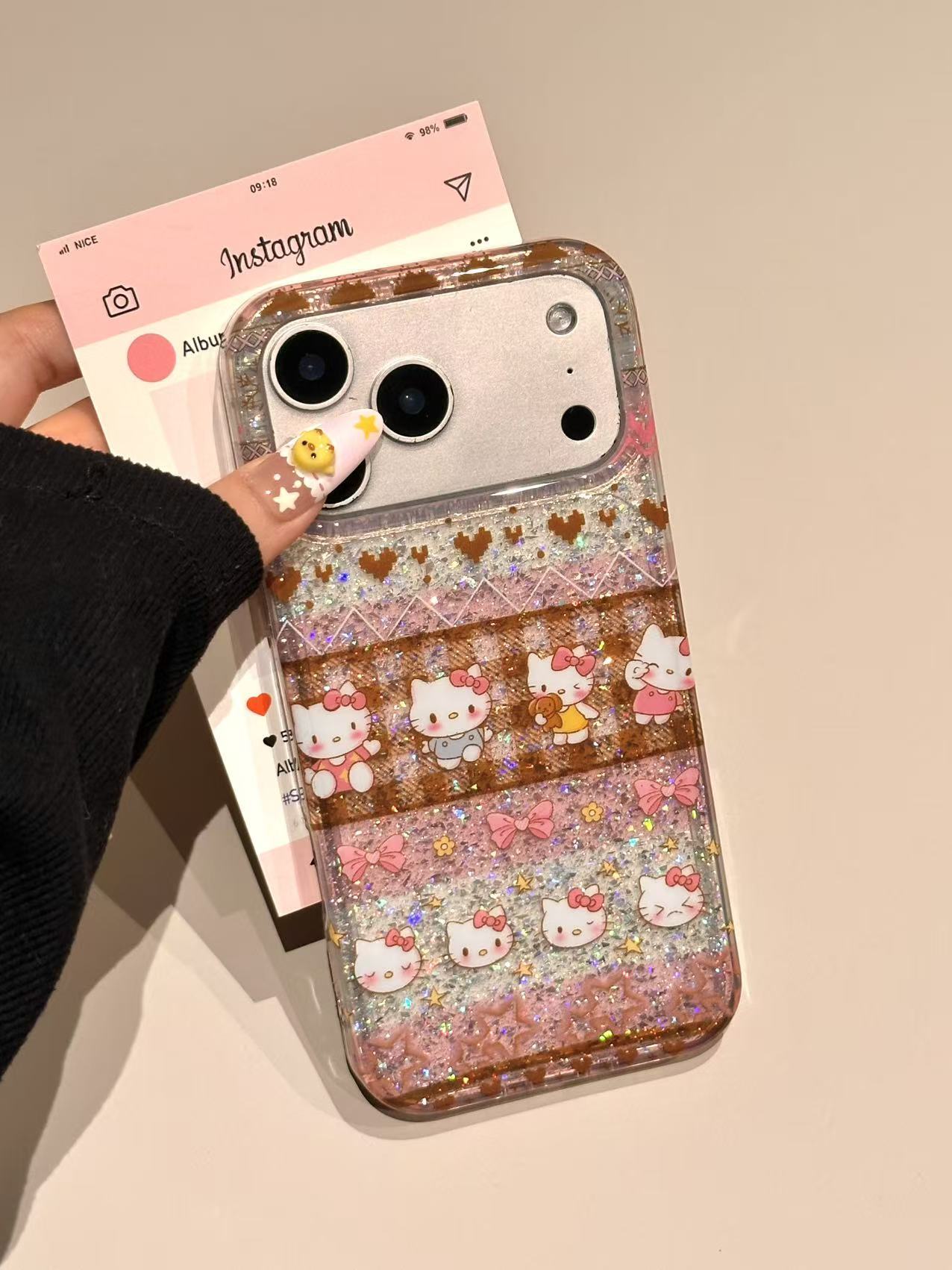 卡通可爱费尔岛KT头猫双面壳适用苹果17/16/15/14防摔手机壳 · 费尔岛KT头 苹果15pro