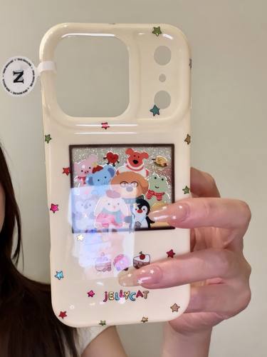 卡通可爱鎏金相框jellycat适用于iphone17promax苹果16p手机壳15p · 单壳 苹果13