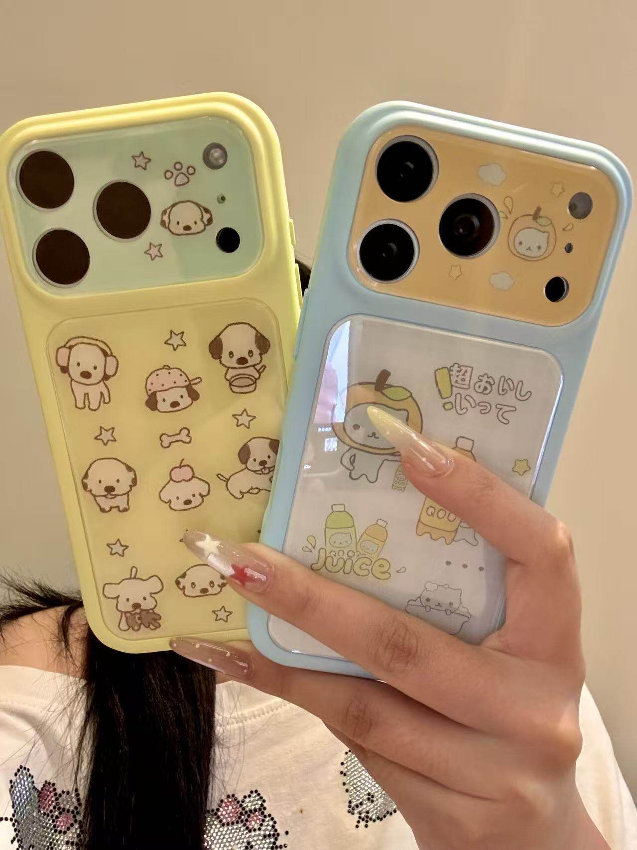 萌趣酷儿果汁小狗星星合集适用于iphone17promax苹果16新款手机壳 · 蓝底酷儿果汁头套字母 苹果17promax