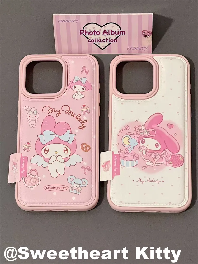 粉色可爱皮质美乐蒂小老鼠适用iphone16promax苹果15手机壳14少女