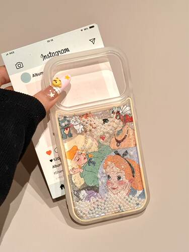 ins高级感小狗爱丽丝公主流沙壳适用苹果17/16/15/14防摔手机壳 · 小狗爱丽丝公主 苹果17promax