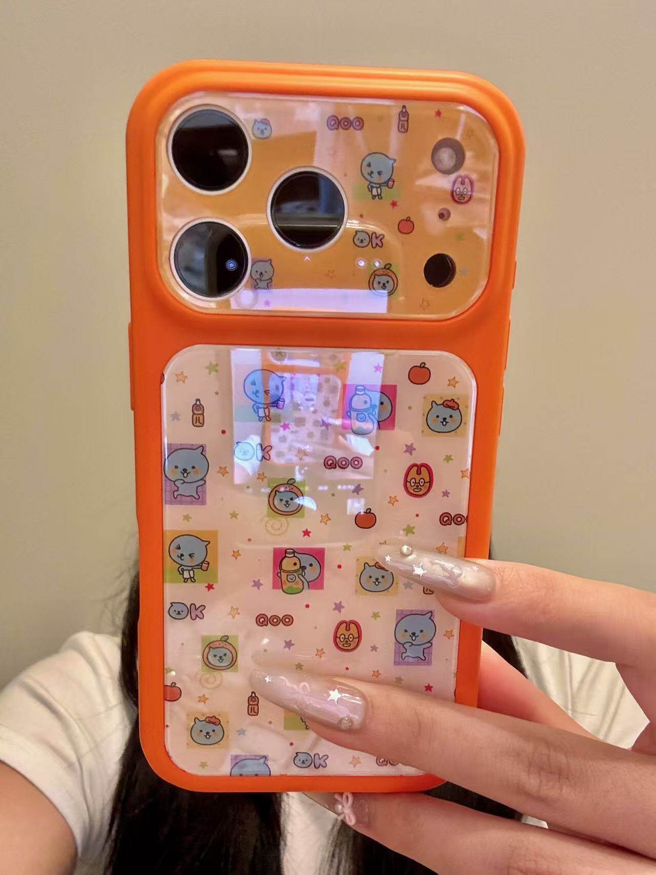 创意童趣橙底白框满屏酷儿果汁适用于iphone17promax苹果手机壳16 · 苹果16