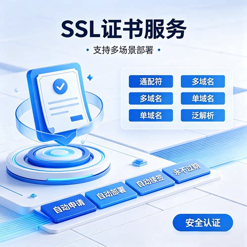 SSL证书SSL通配符SSL认证域名网站证书小程序https证书GTS证书