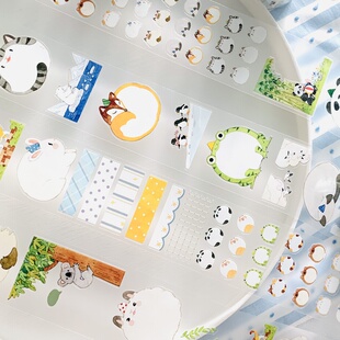 【现货】整卷今日见你原创亚米那达手绘纸胶带林间野趣手帐素材