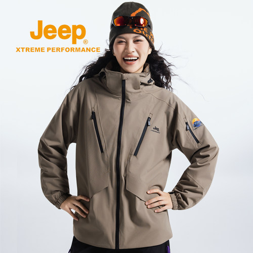 JEEP冲锋衣男冬季三合一保暖外套