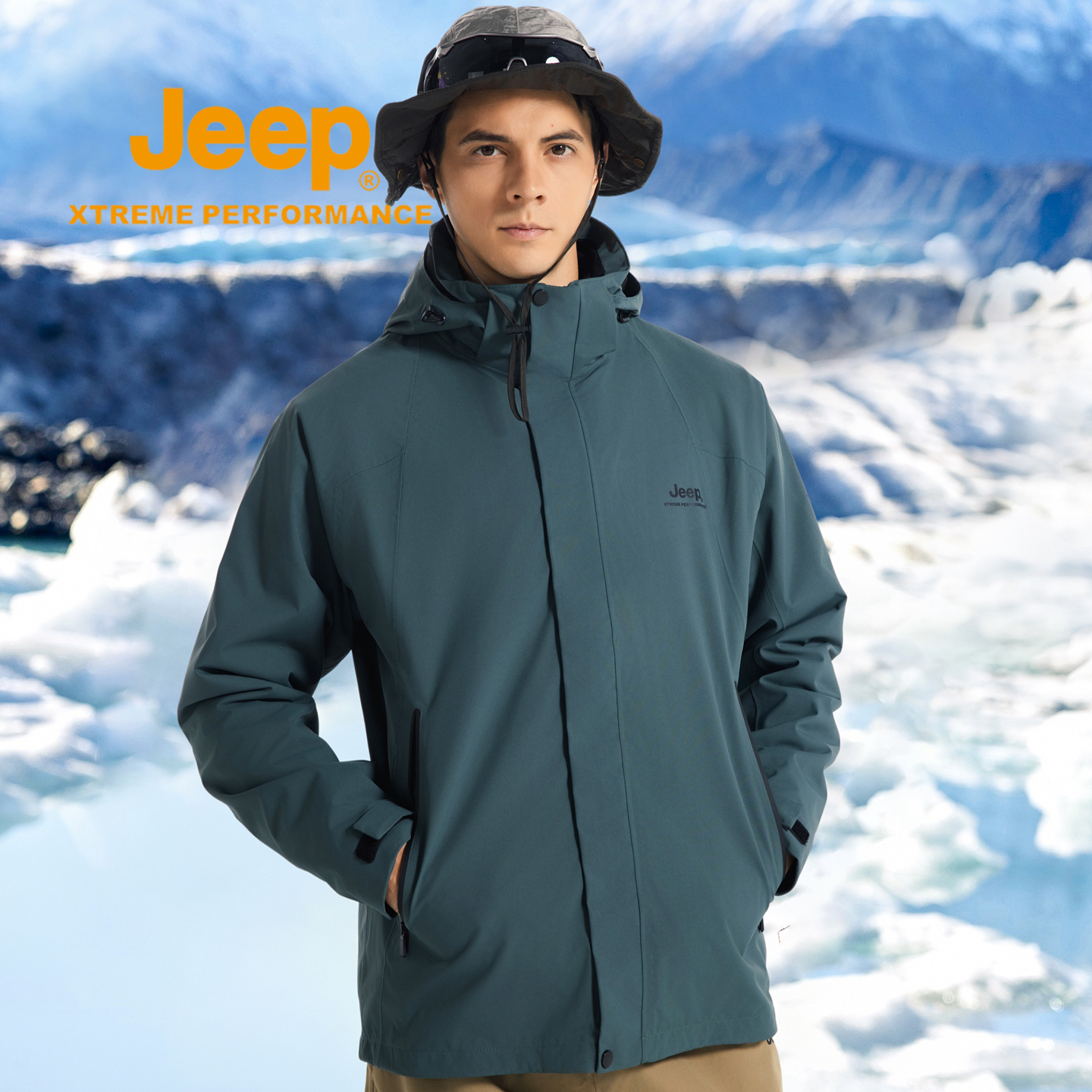 冲锋衣男jeep防风防水冬季外套