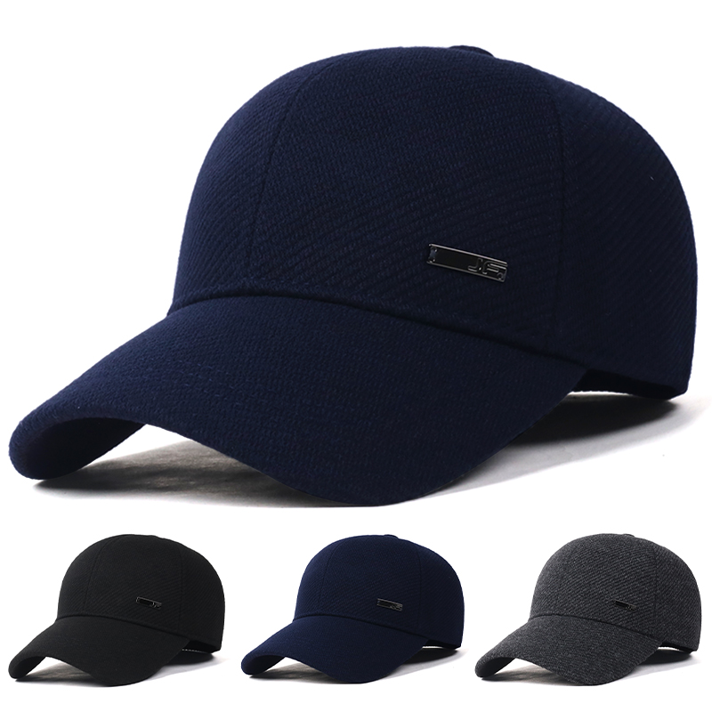 秋冬款帽子男后封口不露头保暖棒球帽中老年爸爸保暖帽户外护耳帽