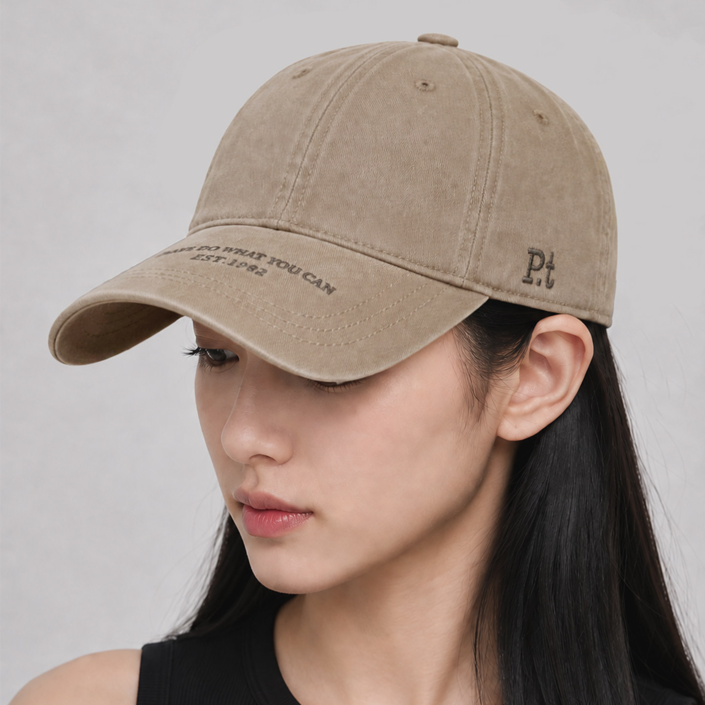 美式复古刺绣字母棒球帽男女百搭弯檐显脸小防晒鸭舌帽时尚休闲帽