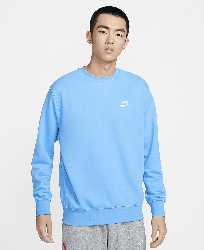 Nike/耐克 春季男子运动休闲圆领刺绣标毛圈长袖卫衣BV2667-412