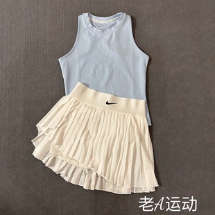 Nike耐克女子网球运动训练休闲防走光二合一速干百褶裙短裙DR6850