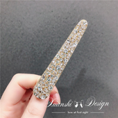 日韩镶钻发夹头饰女后脑勺夹韩国水晶满钻边夹简约气质大号鸭嘴夹