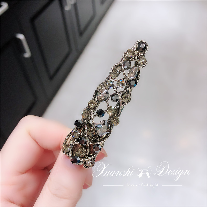 水晶重工金属镶钻鸭嘴夹刘海发卡