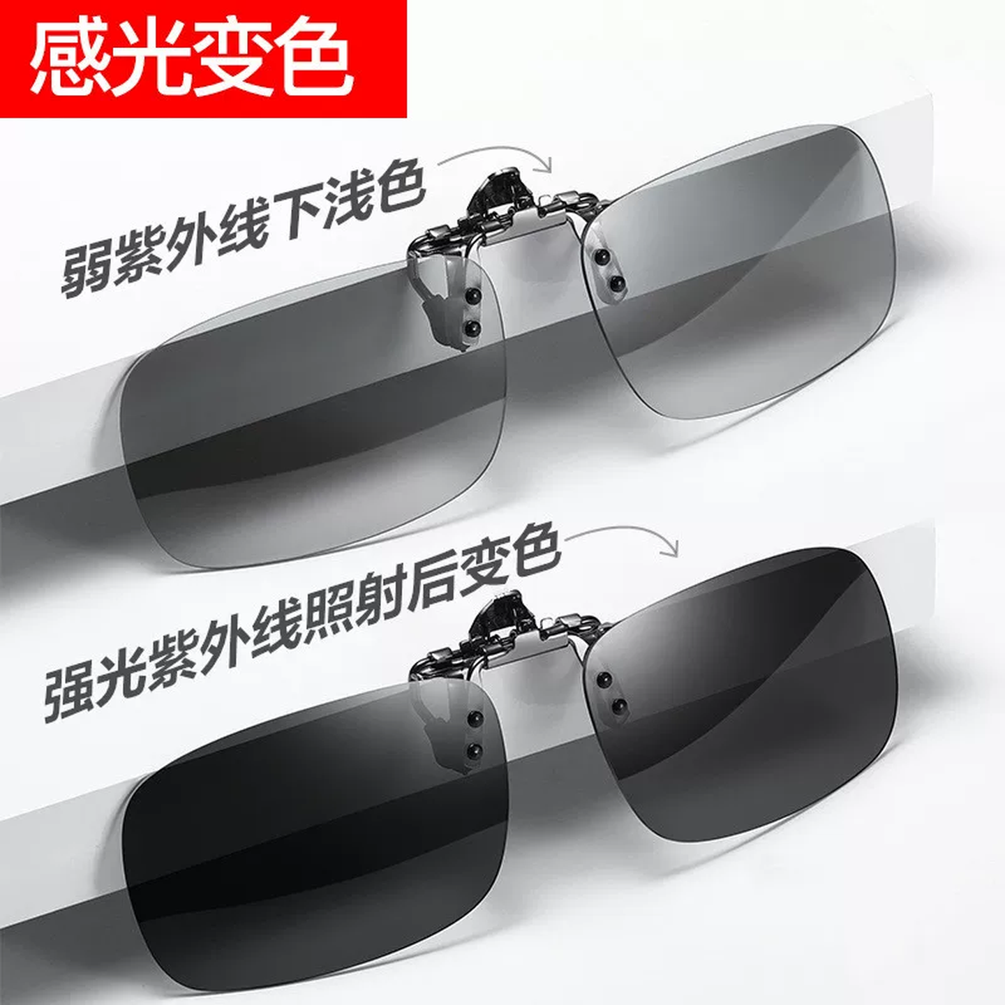 变色夹片式太阳镜近视专用偏光墨镜夹片男可上翻开车驾驶钓鱼眼镜