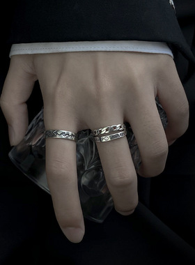 戒指男痞帅高级感潮牌冷淡风小众个性潮款开口复古简约男士单身戒