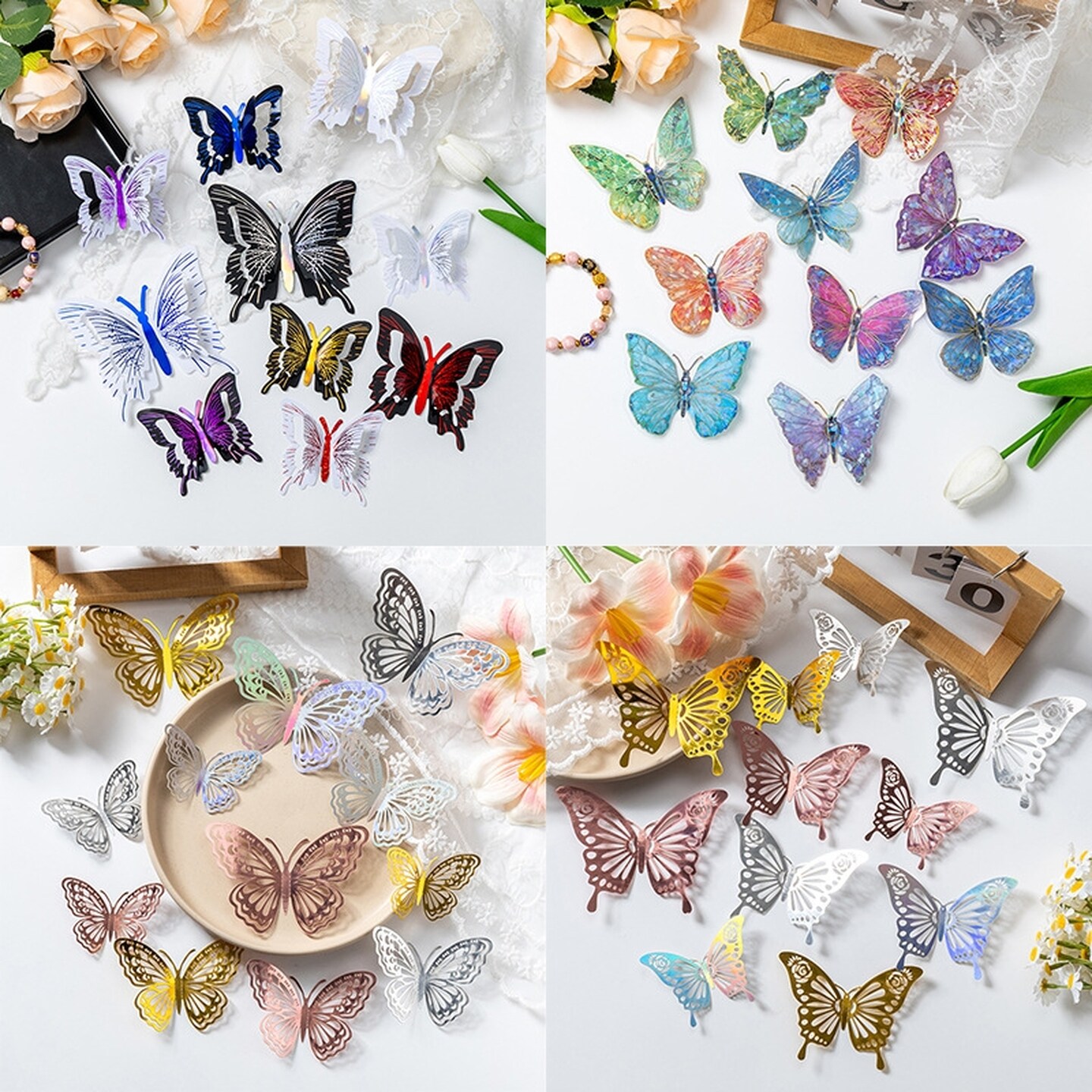 蝴蝶装饰立体PVC仿真客厅卧室装饰墙贴氛围感小清新拍照布置贴画