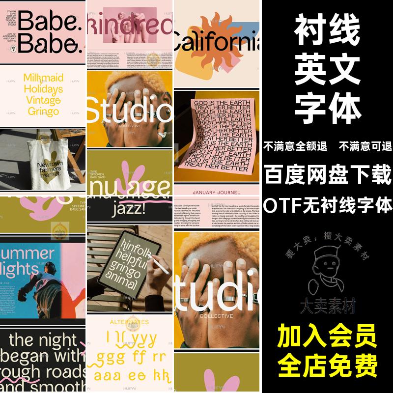 Babe 优雅知性无衬线英文字体logo标识排版版式字体安装mac下载