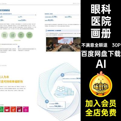 30P眼科医院画册眼睛保健页模板医疗共享全球眼科智慧宣传画册