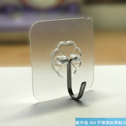挂钩强力粘胶304不锈钢免打孔吸盘无痕钉墙上浴室厨房墙壁衣帽钩