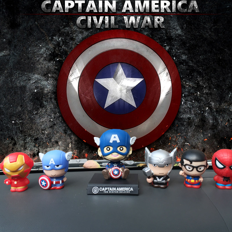 Captain America originality automobile Decoration Shaking head Raytheon superman The Avengers Spider-Man Doll Cartoonin the Car/Articles/Fitting/Refit , Car Accessories/The jewelry , Decoration  category - from Buy2taobao.com to provide professional Taobao agent buy service