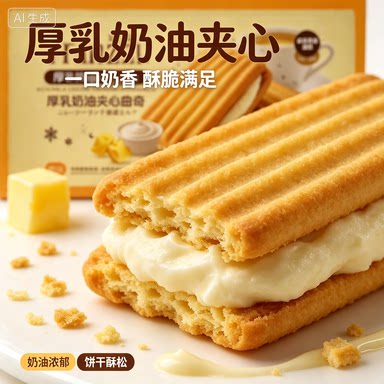 【双11大促】Franzzi法丽兹180g原味厚乳奶油夹心曲奇下午茶