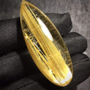 天然水晶金发晶巴西板钛晶猫眼水滴裸石吊坠项链25.4g原矿顺发邮