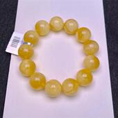 天然俄料原矿白花蜜金绞白手链手串16.4mm金绞蜜无优化无烤色秀