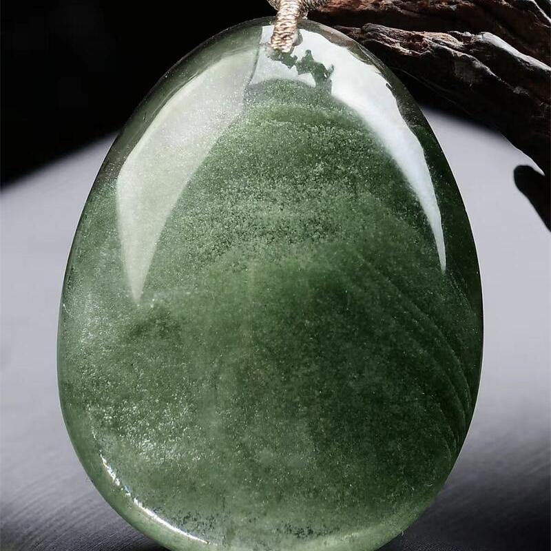 大号天然巴西绿幽灵金字塔千层帘水滴吊坠项链毛衣链两用款42.8即