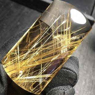 45.6克天然无事牌吊坠项链巴西金发晶钛晶板钛猫眼原矿顺发水晶邮