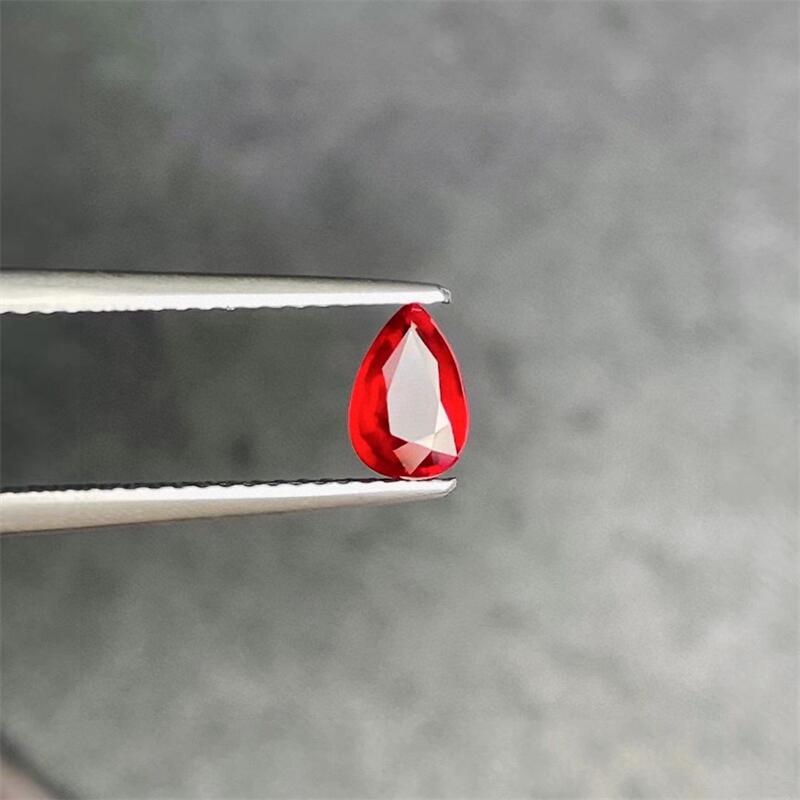 天然无烧红宝石水滴鸽血红色吉尔德证书透火彩好0.63克拉耳坠悠