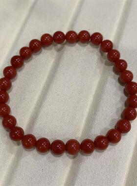 天然科西卡黑牛血珊瑚手链手串6.2mm有机宝石阿卡沙丁深海红颂