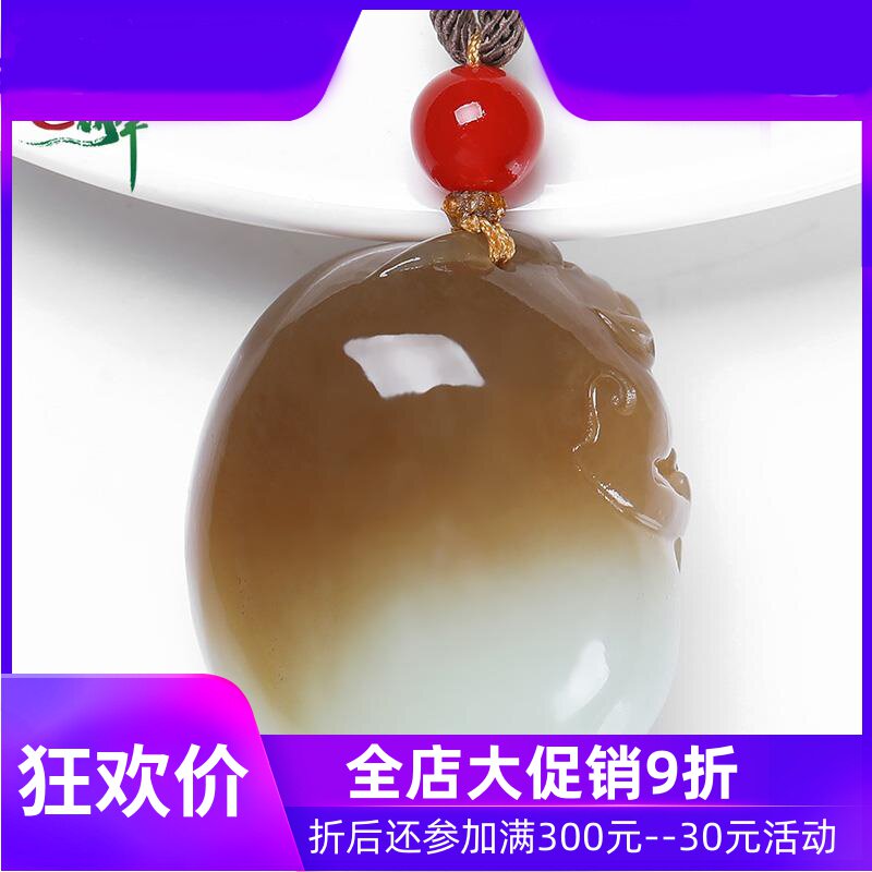 新疆和田玉糖白玉貔貅吊坠男女款皮休挂件天然玉石皮丘含证yzf