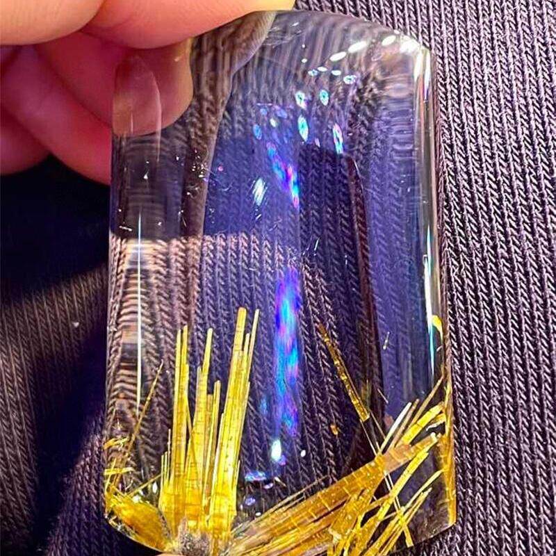 巴西天然水晶钛晶平安无事牌女款吊坠项链白体钛晶晶体通透44克速