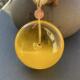 天然俄料原矿蜜蜡平安扣项链吊坠39.84g金绞蜜无优化无烤色琥珀速