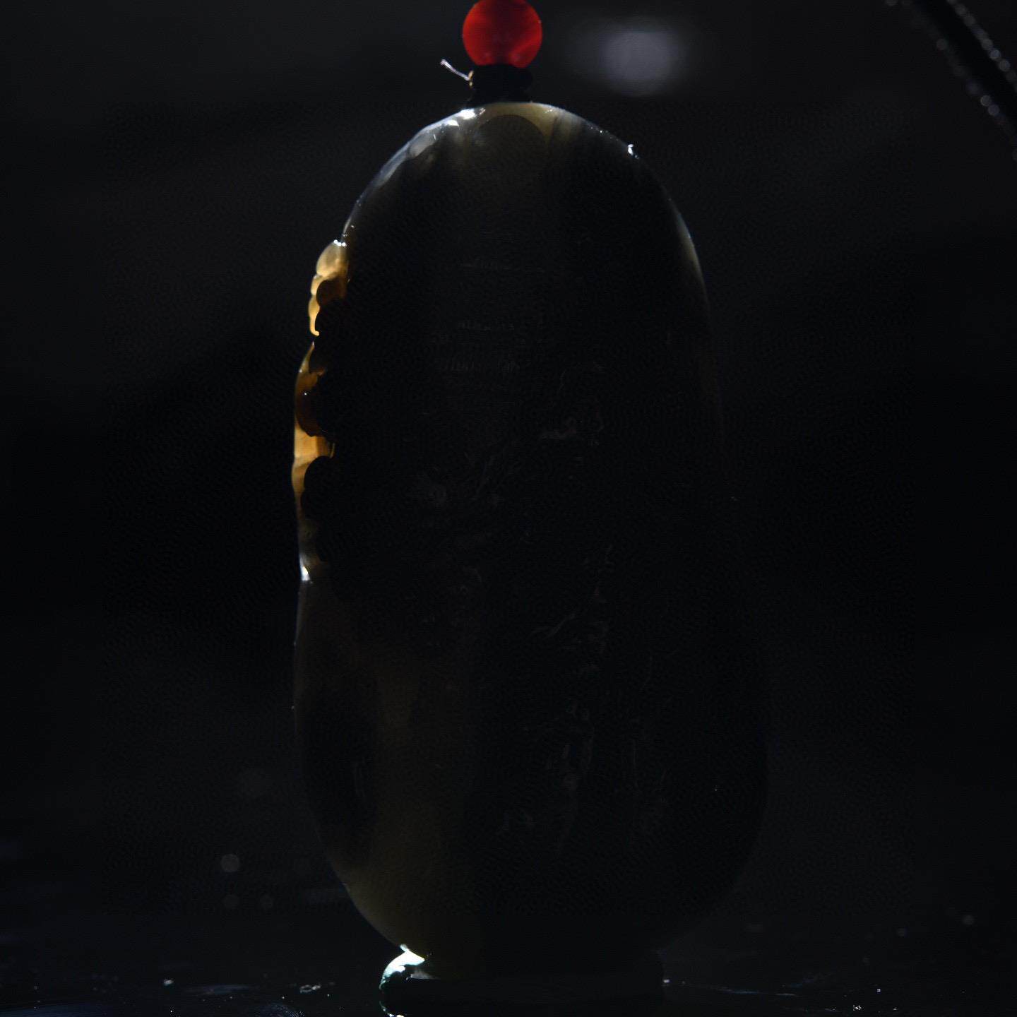 楼兰三色 天然新疆和田玉青花籽料山水意境吊坠 项链水墨丹青 hh0