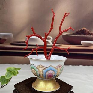 天然科西卡黑牛血红珊瑚树摆件19克原色宝石阿卡沙丁深红科西嘉速