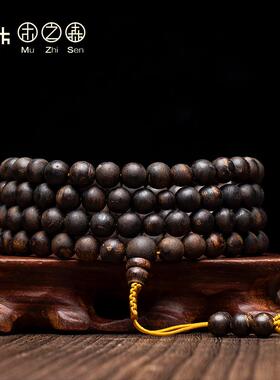 【韵味张扬】越南芽庄绿棋楠沉水级莺歌绿老料8mm*40.41g沉香手串